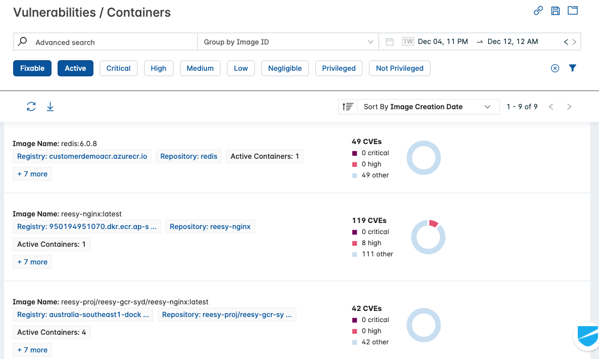 Lacework Vulnerabilities List
